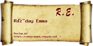 Ráday Emma névjegykártya